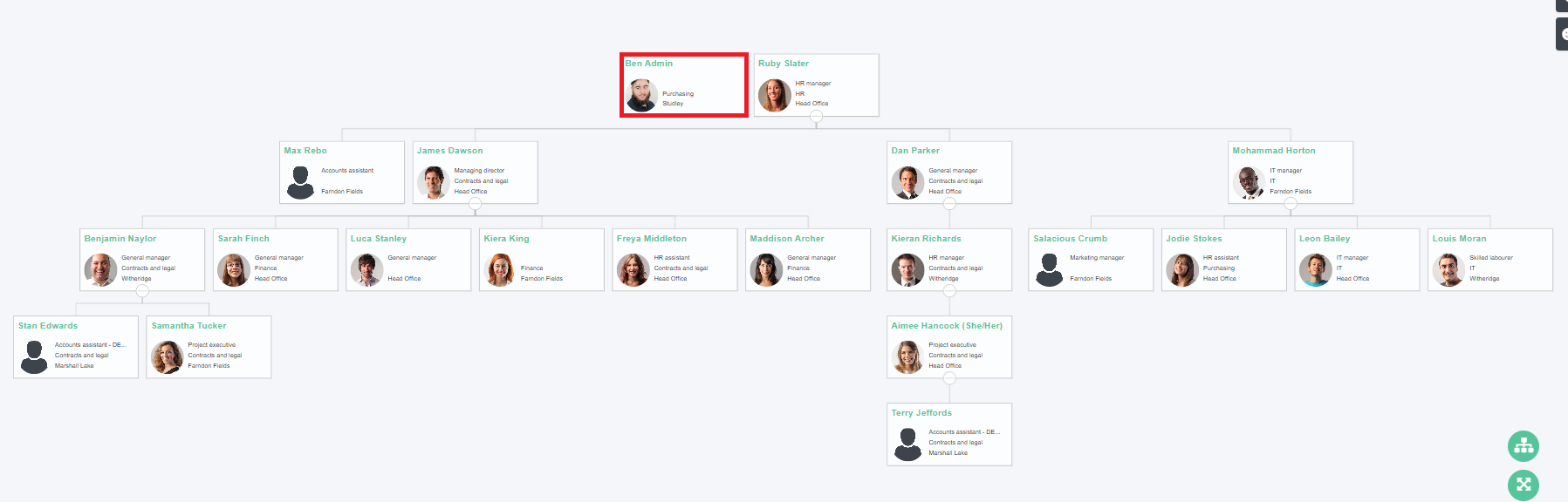 Organisation chart does not show anything or is wrong – Natural HR Support